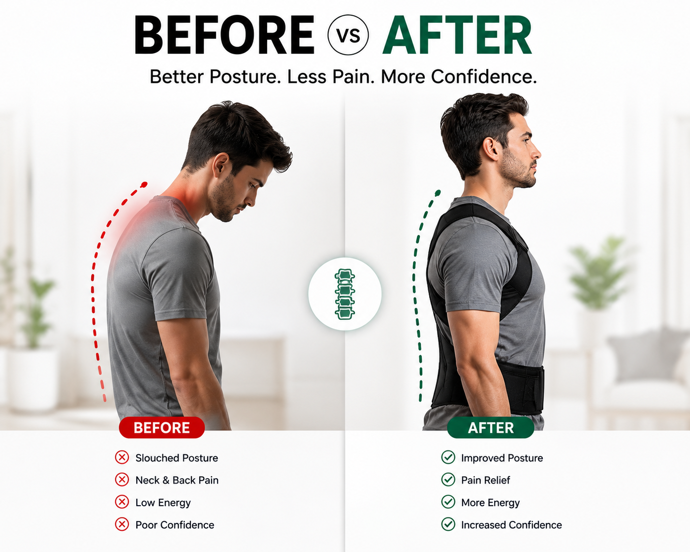 Premium Adjustable Posture Corrector Back Brace for Men & Women