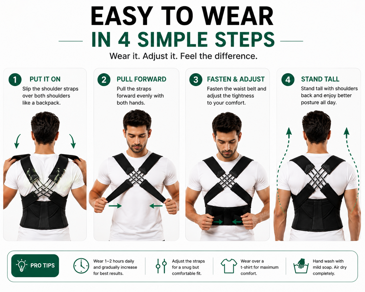 Premium Adjustable Posture Corrector Back Brace for Men & Women