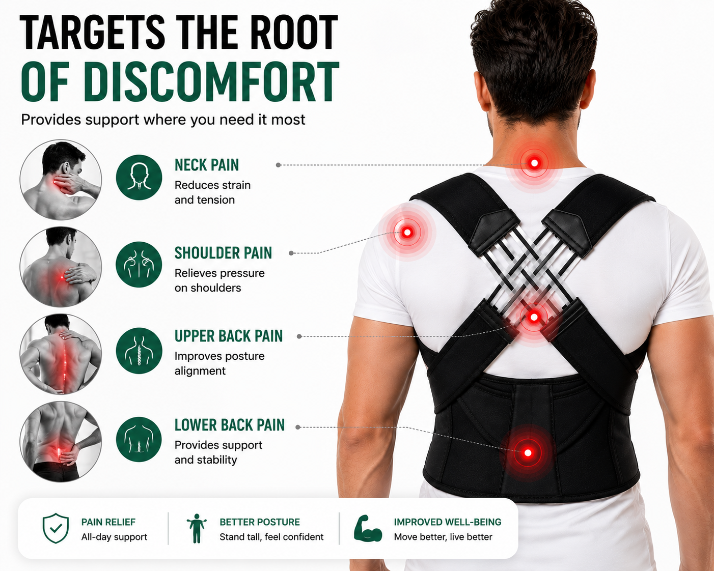 Premium Adjustable Posture Corrector Back Brace for Men & Women